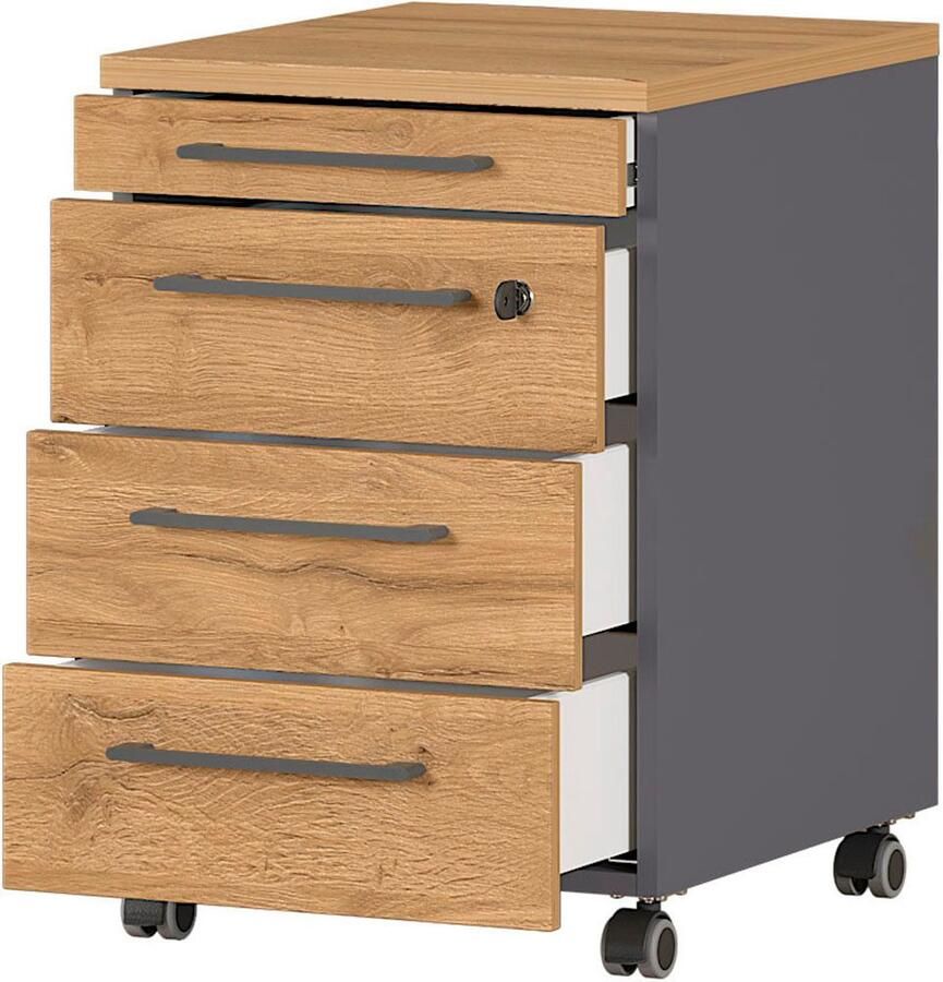 GERMANIA Kantoormeubelset Agenda Set bestaande uit in hoogte verstelbaar bureau en rolcontainer (2-delig) - Foto 2