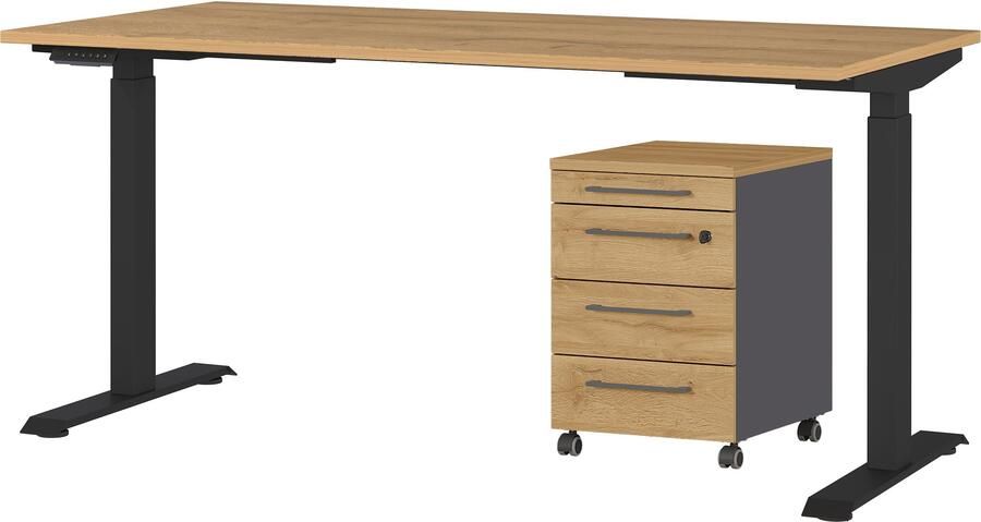 GERMANIA Kantoormeubelset Agenda Set bestaande uit in hoogte verstelbaar bureau en rolcontainer (2-delig) - Foto 9