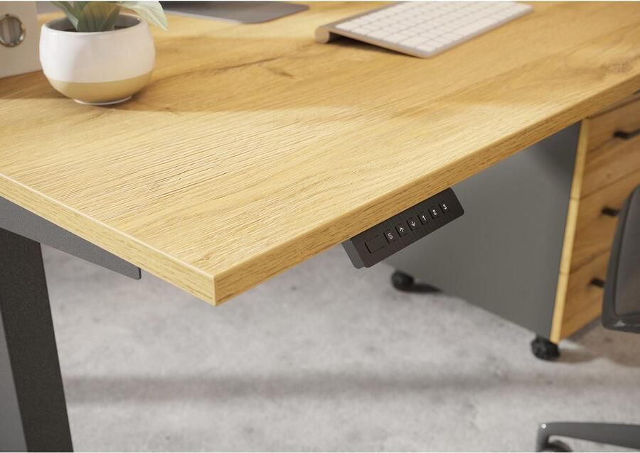 GERMANIA Kantoormeubelset Agenda Set bestaande uit in hoogte verstelbaar bureau en rolcontainer (2-delig) - Foto 4