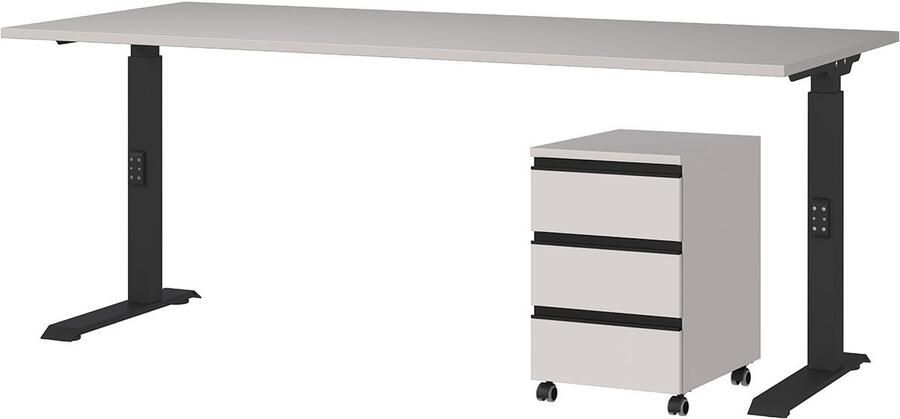 GERMANIA Kantoormeubelset Lemont Set bestaande uit in hoogte verstelbaar bureau en rolcontainer (2-delig) - Foto 12