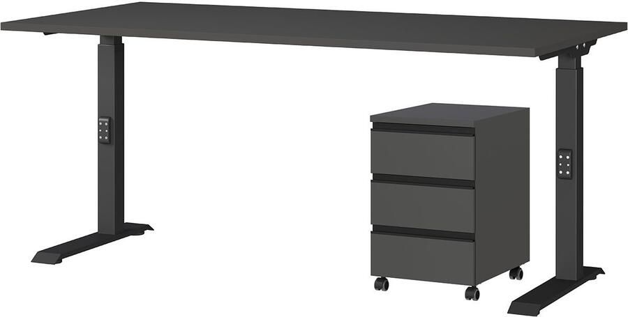 GERMANIA Kantoormeubelset Lemont Set bestaande uit in hoogte verstelbaar bureau en rolcontainer (2-delig) - Foto 11