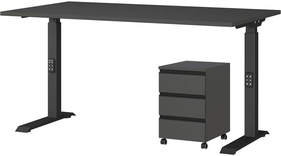 GERMANIA Kantoormeubelset Lemont Set bestaande uit in hoogte verstelbaar bureau en rolcontainer (2-delig) - Foto 11