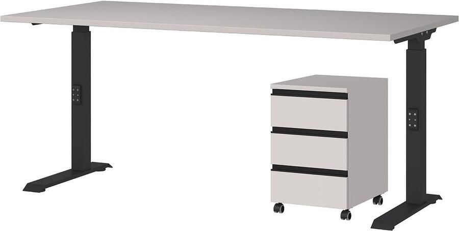 GERMANIA Kantoormeubelset Lemont Set bestaande uit in hoogte verstelbaar bureau en rolcontainer (2-delig) - Foto 12