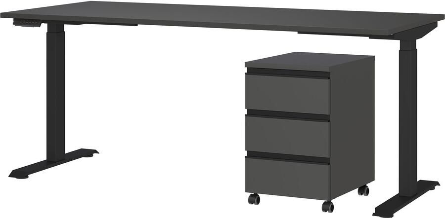GERMANIA Kantoormeubelset Lemont Set bestaande uit in hoogte verstelbaar bureau en rolcontainer (2-delig) - Foto 11