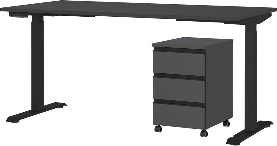 GERMANIA Kantoormeubelset Lemont Set bestaande uit in hoogte verstelbaar bureau en rolcontainer (2-delig) - Foto 11