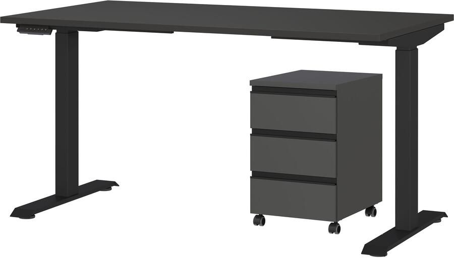 GERMANIA Kantoormeubelset Lemont Set bestaande uit in hoogte verstelbaar bureau en rolcontainer (2-delig) - Foto 11