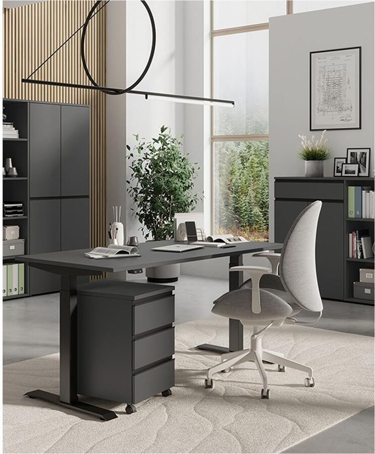 GERMANIA Kantoormeubelset Lemont Set bestaande uit in hoogte verstelbaar bureau en rolcontainer (2-delig) - Foto 3