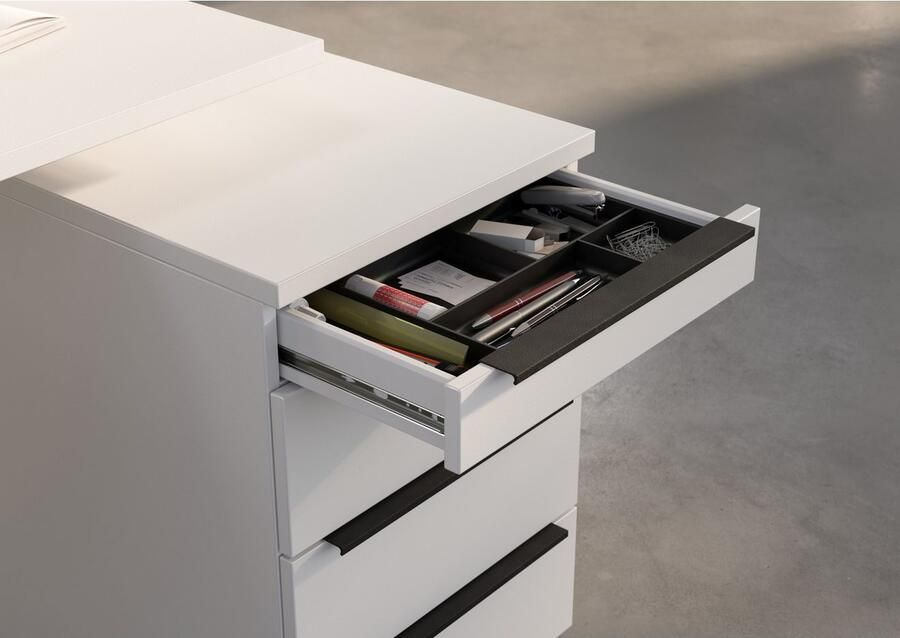 Germania EMOB Bureauset Hermoso Bureautafel en ladekast Wit Verstelbare bureaus Wit Spaanplaat Verstelbare bureaus Op voorraad - Foto 3