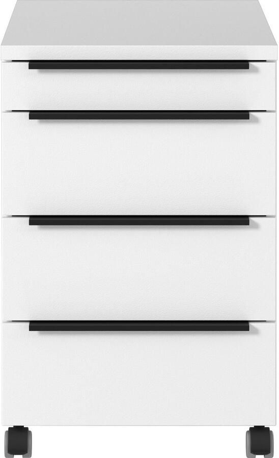 Germania Bureau en ladekast Hermoso 237x80x71-91cm handmatig verstelbaar Wit Bureautafels Wit MDF; Metaal - Foto 7