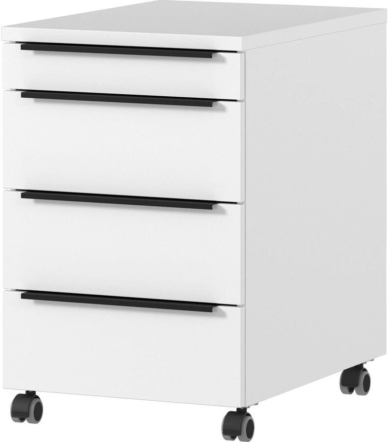 Germania Bureau en ladekast Hermoso 237x80x71-91cm handmatig verstelbaar Wit Bureautafels Wit MDF; Metaal - Foto 3
