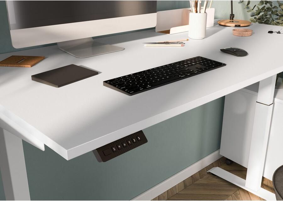 Germania EMOB Bureauset Hermoso Bureautafel en ladekast Wit Verstelbare bureaus Wit Spaanplaat Verstelbare bureaus Op voorraad - Foto 2