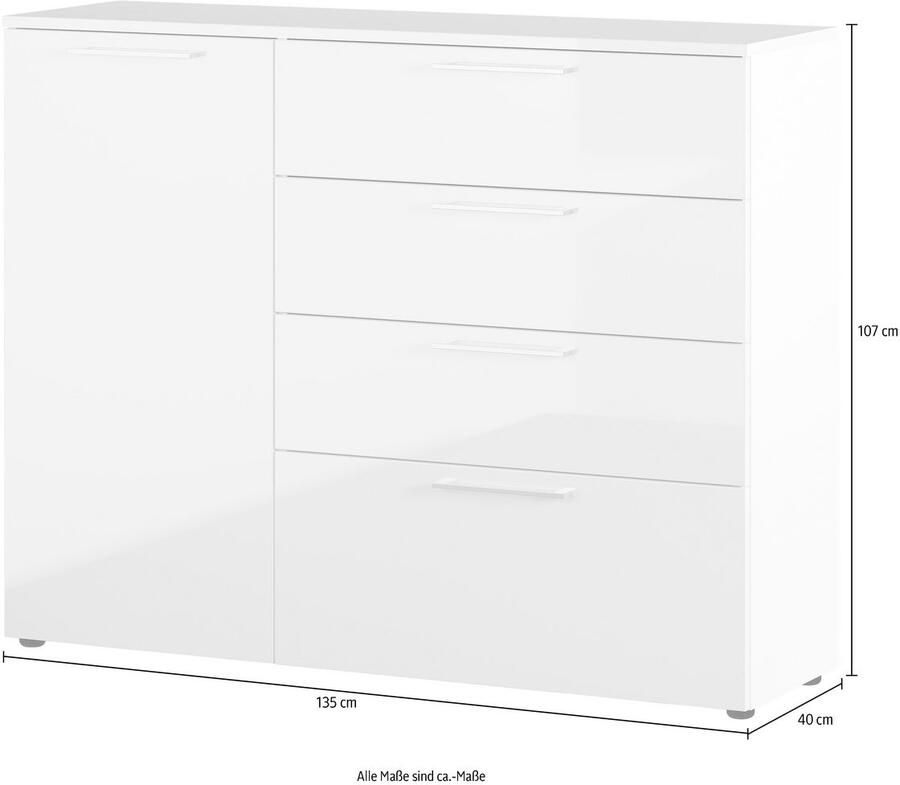 Germania Sunnyvale Dressoir Hoogglans Wit - Foto 2
