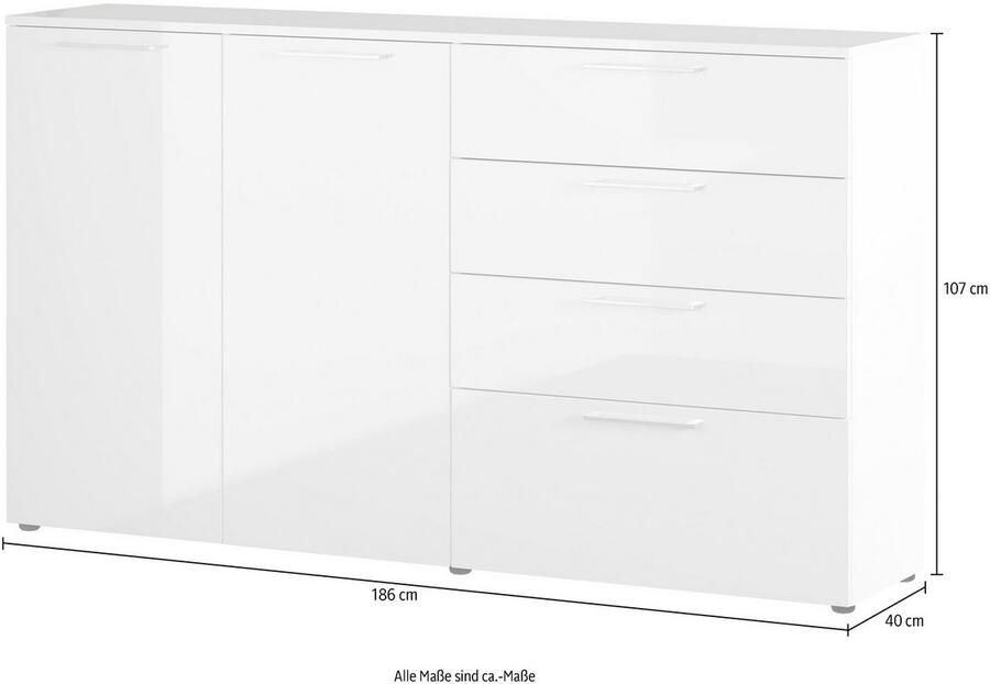 Germania Sunnyvale Dressoir Large Hoogglans Wit - Foto 3