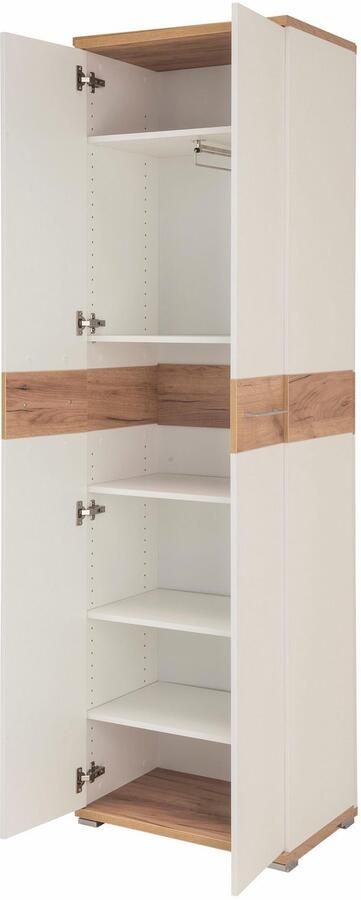 Germania Garderobekast Topix L59 x B40 x H199 cm Wit Eiken - Foto 7
