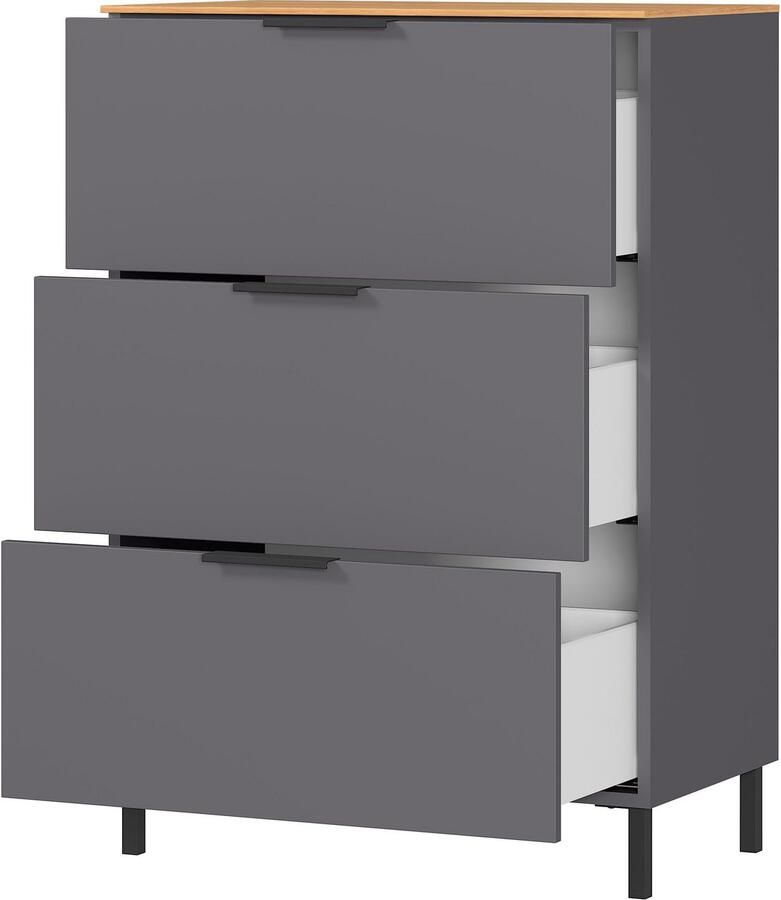 Germania Ladekast Calista 68cm met 3 lades antraciet eik - Foto 2