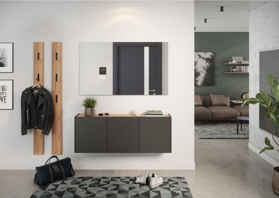 GERMANIA Multifunctionele kast GW-Libbiano ideaal voor smalle gangen breedte 138 cm in 3 verschillende hoogtes (1 stuk) - Foto 3