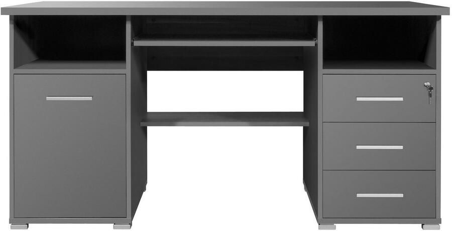 GERMANIA Pc-bureau 0484 Bureau met uittrekplank voor het toetsenbord & afsluitbare lade 145 cm breed - Foto 5