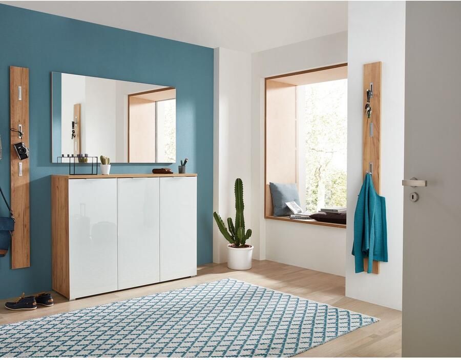 Germania Schoenenkast Tille 134cm met 3 deuren wit eik - Foto 3