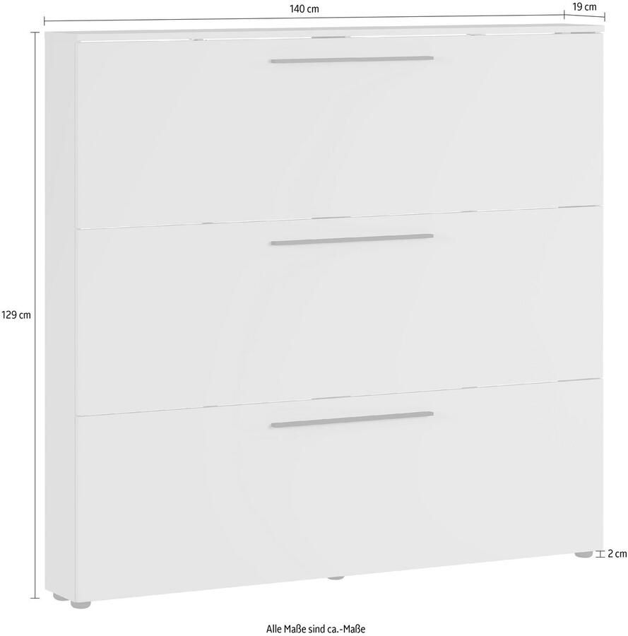 GERMANIA Schoenenkast GW-Utah schoenenkast in 2 breedtes met 2 of 3 kleppen