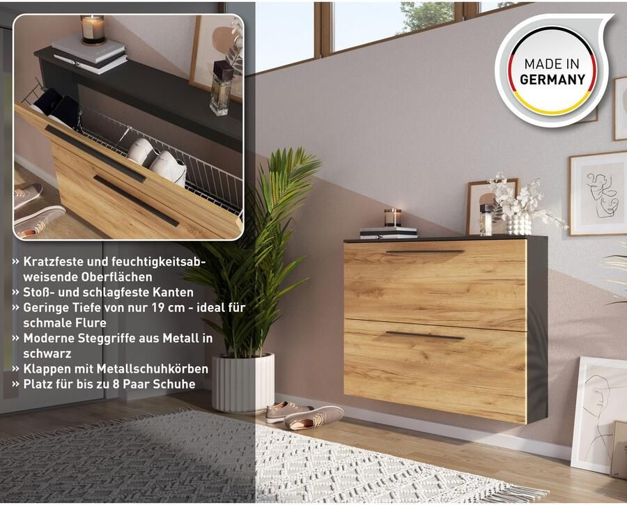 GERMANIA Schoenenkast GW-Utah schoenenkast in 2 breedtes met 2 of 3 kleppen - Foto 3