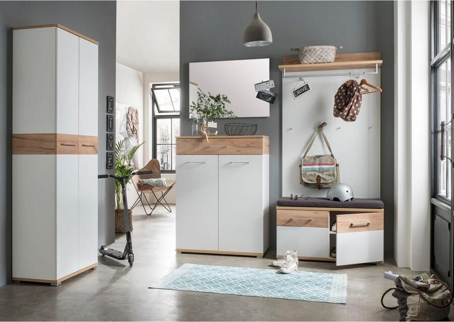 Germania -Schoenenkast-Topix-96x40x50 4-cm-wit-en-eikenkleurig - Foto 7