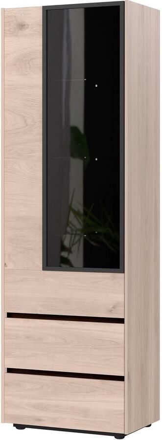 GERMANIA Vitrinekast Cantoria Deur met glasinzet van rookglas in grijs incl. twee voetvarianten - Foto 8