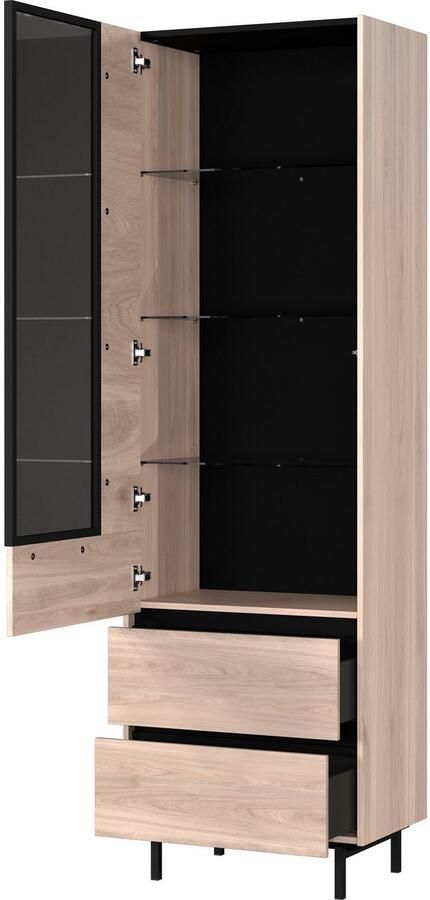 GERMANIA Vitrinekast Cantoria Deur met glasinzet van rookglas in grijs incl. twee voetvarianten - Foto 7