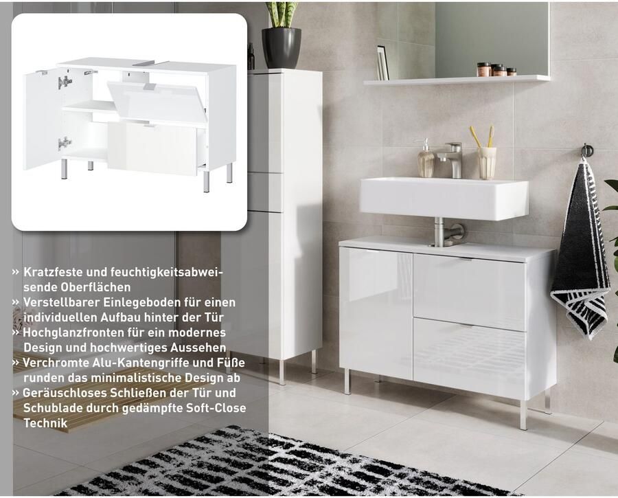 GERMANIA Wastafelonderkast GW-Mauresa in 2 breedtes met lade (+ klep) soft-close made in germany - Foto 3