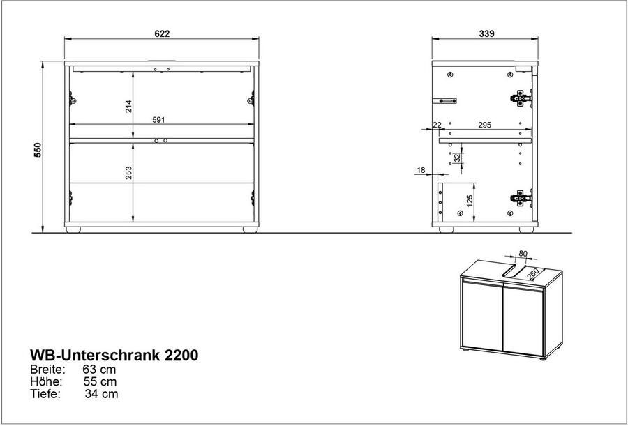 GERMANIA Wastafelonderkast Lemont met sifonuitsparing - Foto 7