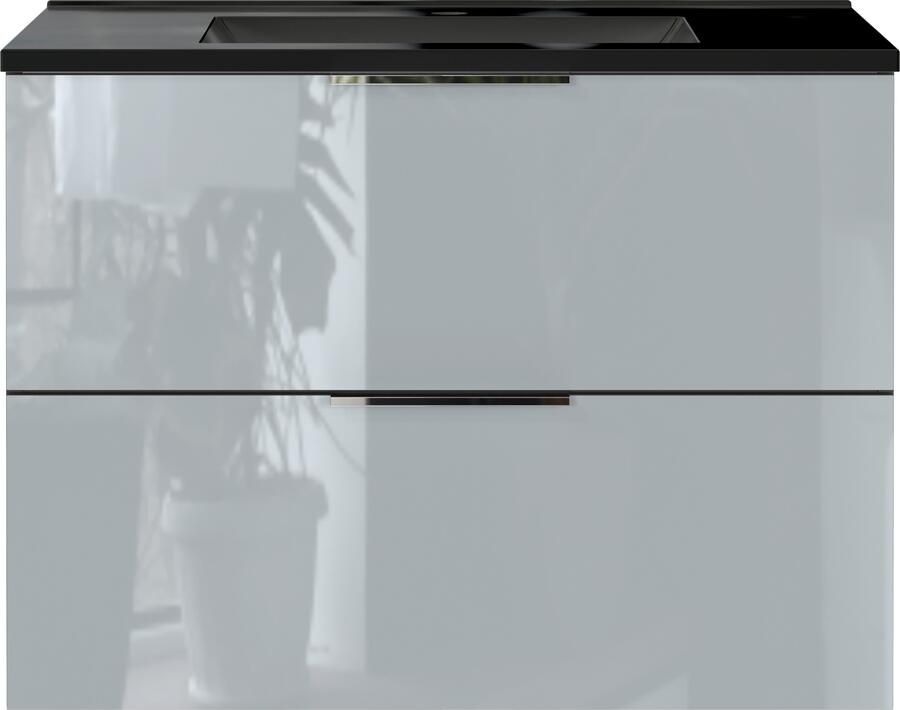 GERMANIA Wastafelonderkast OAKLAND inclusief mineralgietbekken in wit of zwart met 2 lades - Foto 4