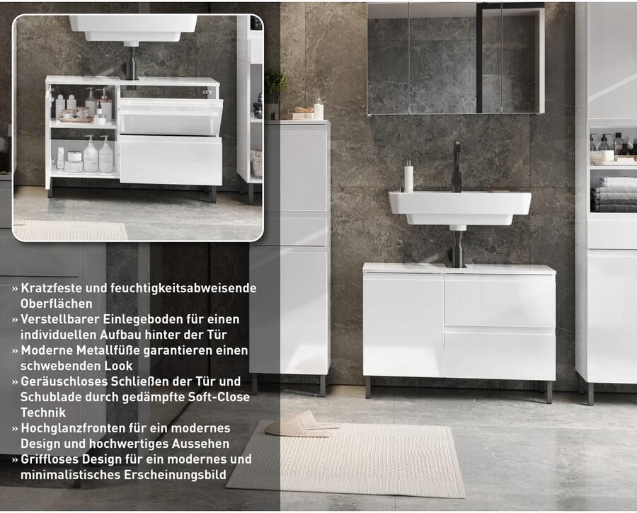 GERMANIA Wastafelonderkast Scantic met sifonuitsparing (1 stuk)