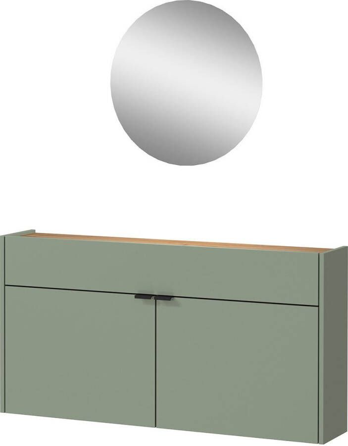 GERMANIA Halmeubelset Ameca Multifunctionele kast en spiegel geringe diepte ideaal voor smalle gangen (set 2-delig)