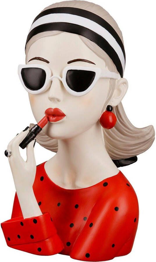 GILDE Decoratief figuur Figur Lady mit rotem Lippenstift (1 stuk) - Foto 2