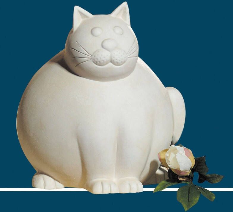 GILDE Decoratief figuur Kat Molli crèmewit Decoratief object dierfiguur hoogte 30 cm van keramiek woonkamer (1 stuk) - Foto 2