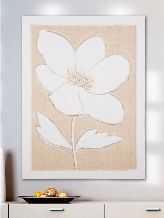 GILDE Artprint op linnen Afbeelding "Bloem op doek" (1 stuk)