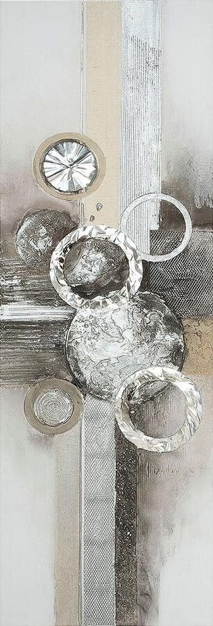GILDE Artprint op linnen Schilderij Anelli met de hand geschilderd 50x150 cm decoratief in de woonkamer & slaapkamer (1 stuk) - Foto 3