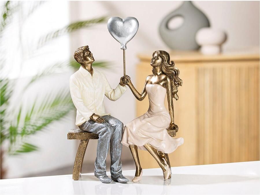 GILDE Decoratief figuur Stel op bank met hart ballon (1 stuk) - Foto 1