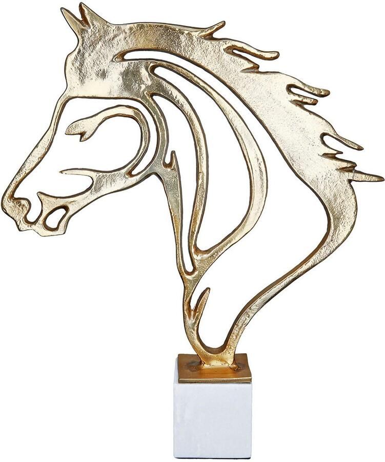 GILDE Decoratief object Paardenhoofd op basis (1 stuk)