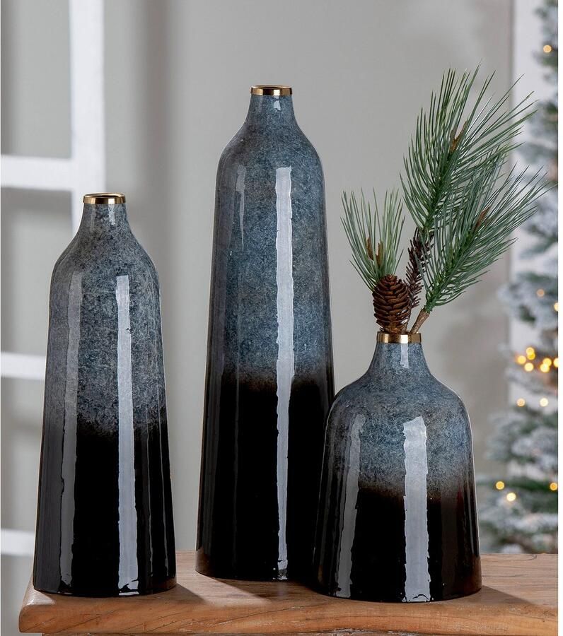 GILDE Siervaas Laver hoogte 25 cm decoratieve vaas van metaal decoratieobject (1 stuk)