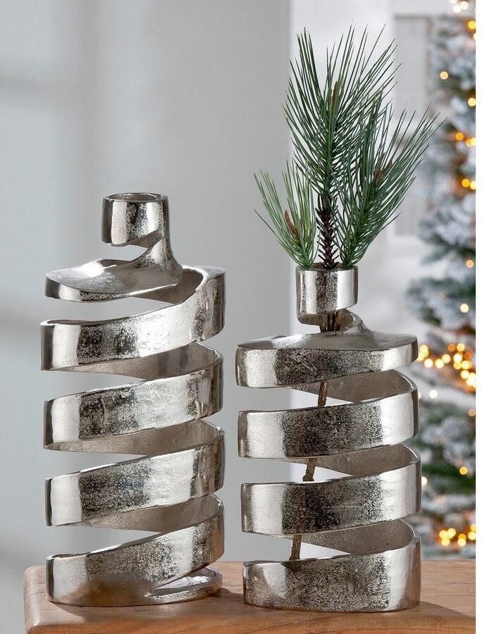 GILDE Siervaas TWISTER van aluminium hoogte ca. 35 cm - Foto 2