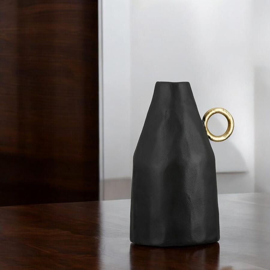 GILDE Tafelvaas Vaas Dora zwart H.31 cm (1 stuk)