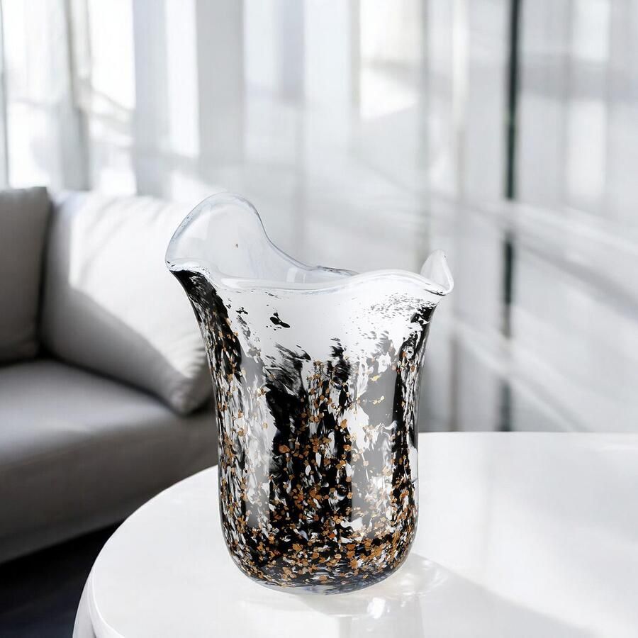 GILDE Tafelvaas Vaas Petunia zwart-wit (1 stuk)