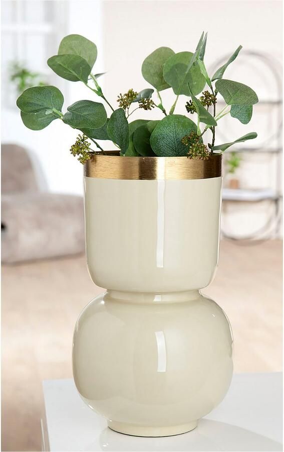 GILDE Tafelvaas Vaas Roro met goudkleurige rand (1 stuk) - Foto 4