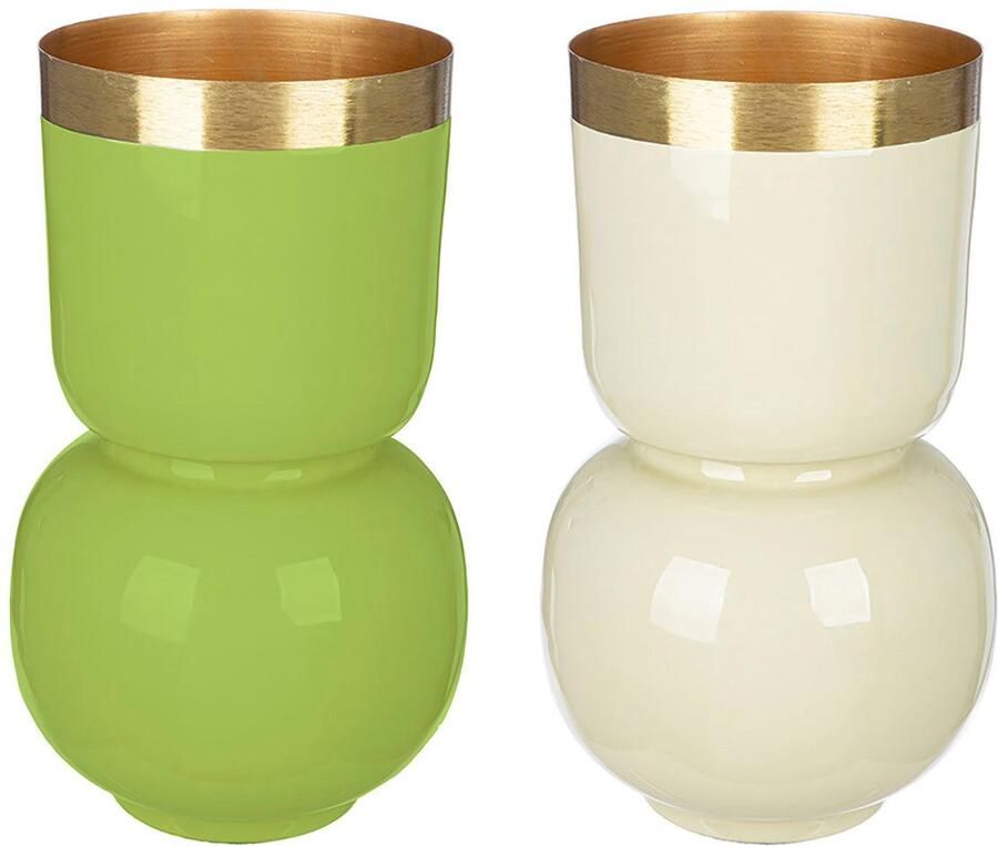 GILDE Tafelvaas Vaas Roro met goudkleurige rand (1 stuk) - Foto 3