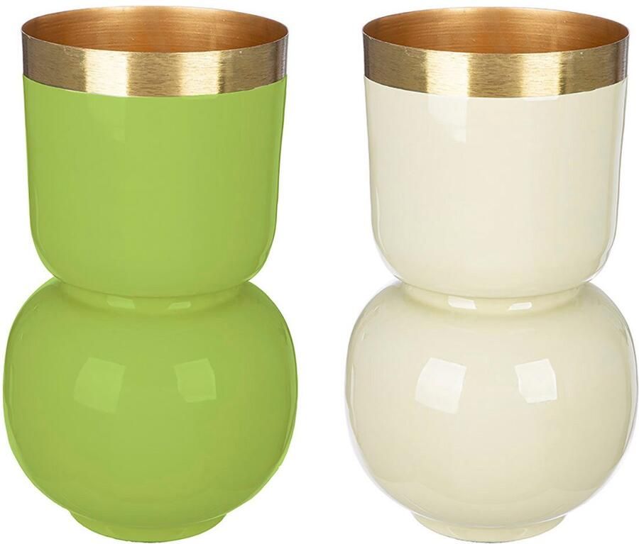 GILDE Tafelvaas Vaas Roro met goudkleurige rand (1 stuk) - Foto 3