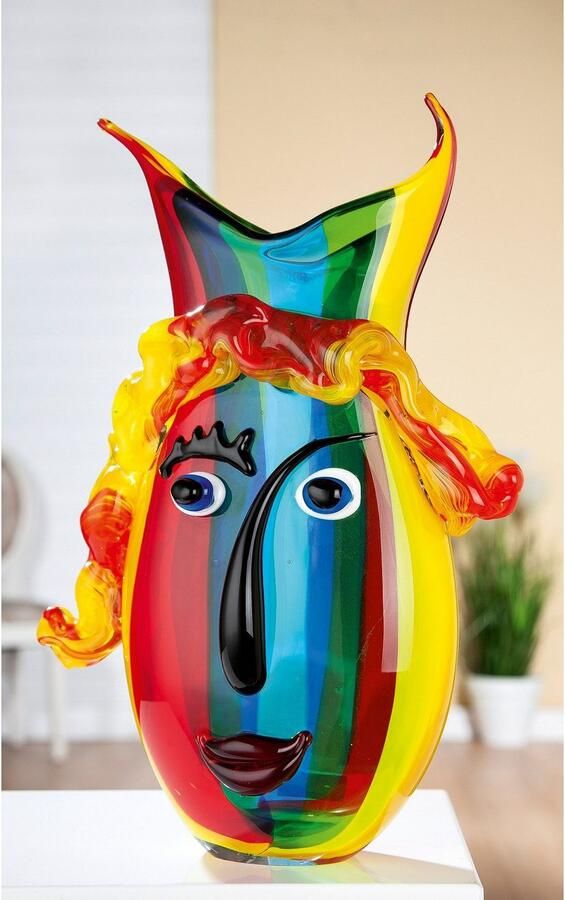 GILDE GLAS art Tafelvaas Rainbow van glas hoogte ca. 37 cm (1 stuk) - Foto 2