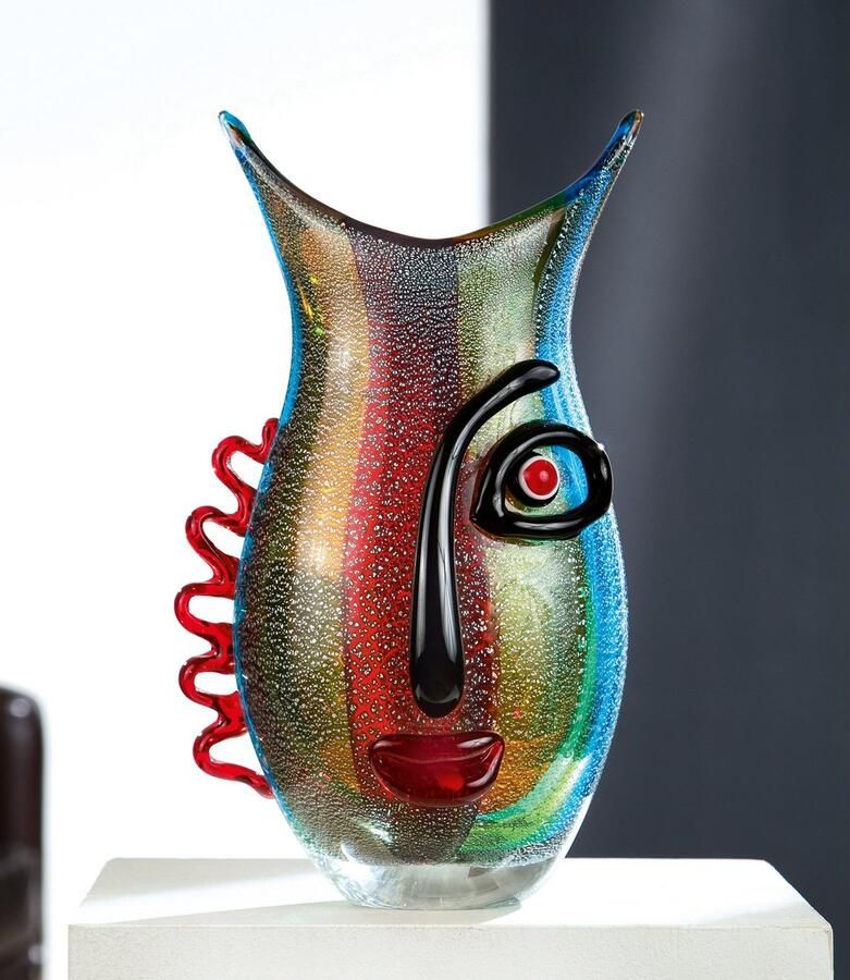GILDE GLAS art Tafelvaas Red Vista van glas hoogte ca. 32 cm (1 stuk)