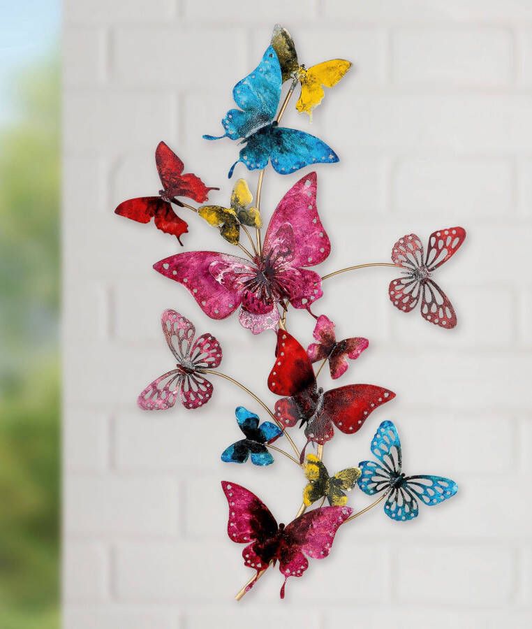 GILDE Sierobject voor aan de wand Wandrelief Butterflies (1 stuk) - Foto 2