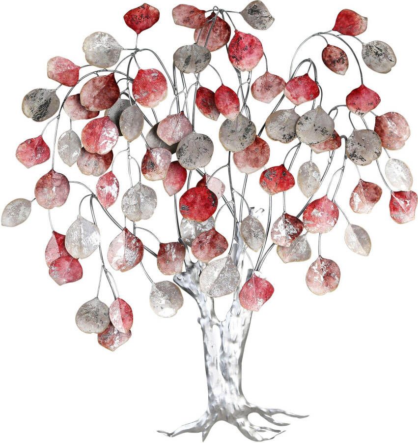 GILDE Sierobject voor aan de wand Wandreliëf Love Tree roodtinten zilver (1 stuk) - Foto 3