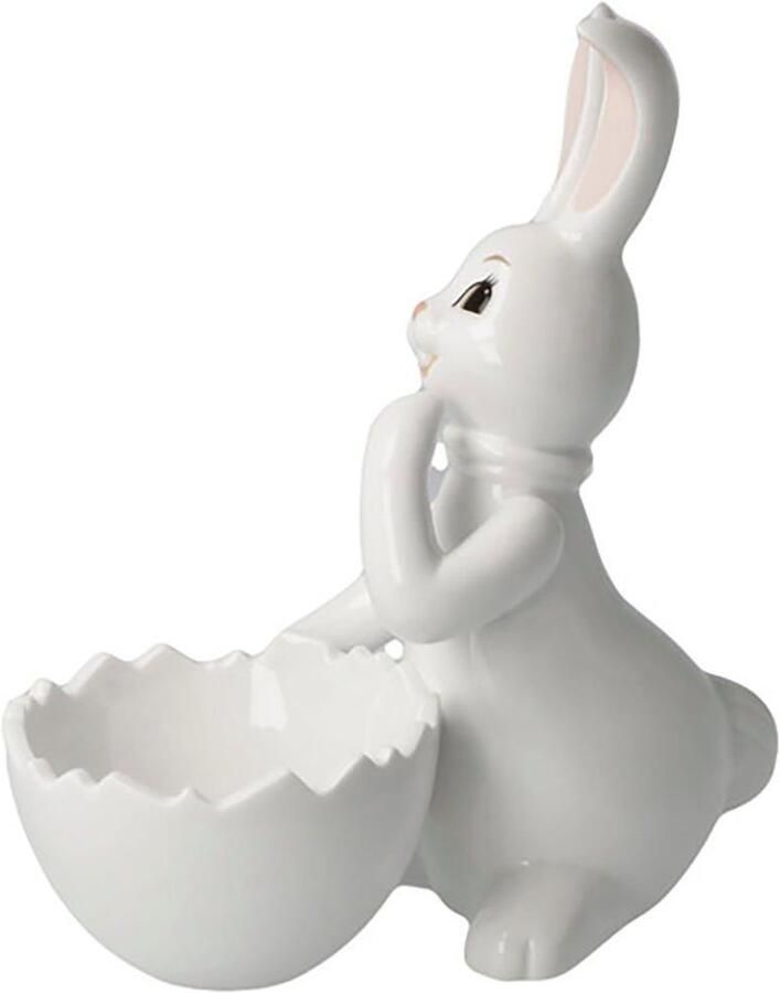 Goebel Paashaas Figuur Haas met schaal Sneeuwwitje Schattig Meisje Osterfiguur decoratieve figuur Pasen decoratie (1 stuk) - Foto 2